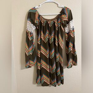 Multicolor Chevron Pattern Dress